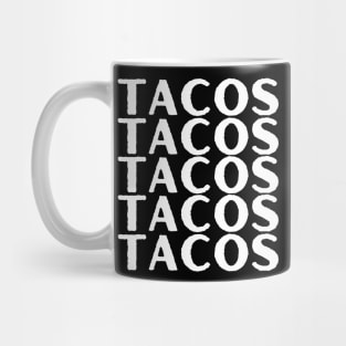 "TACOS" Taco Lover White Letters Mug